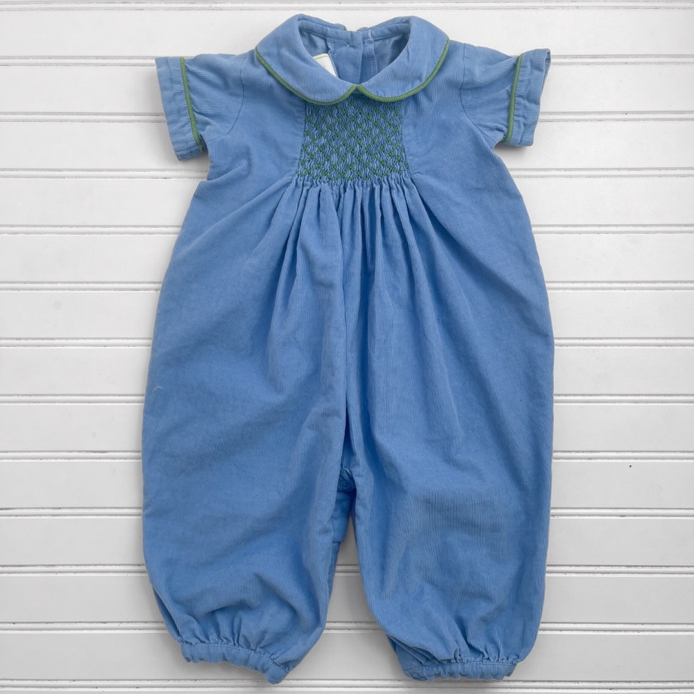 ZUCCINI KIDS EUC Boys Hand Smocked Corduroy Heirloom Bubble Romper Longall
